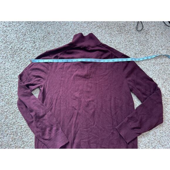 Banana Republic Cotton Cashmere Blend 1/4 Zip Sweater; SO SOFT!! Size M; Maroon - Picture 5 of 10